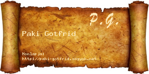Paki Gotfrid névjegykártya